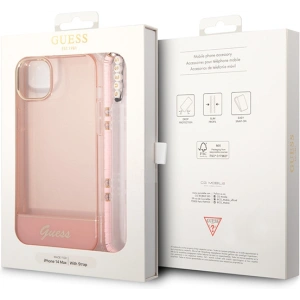 Etui Guess GUHCP14MHGCOHP Apple iPhone 14 Plus / 15 Plus różowy/pink hardcase Translucent Pearl Strap