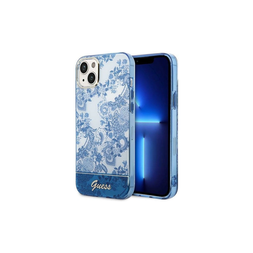 Etui Guess GUHCP14MHGPLHB Apple iPhone 14 Plus / 15 Plus niebieski/blue hardcase Porcelain Collection
