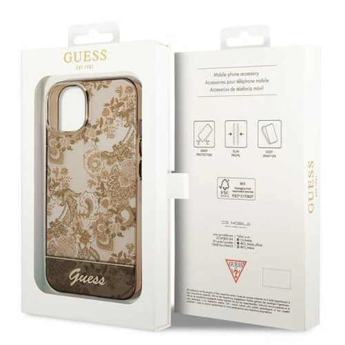 Buy Guess GUHCP14MHGPLHC Apple iPhone 14 Plus / 15 Plus ochre hardcase Porcelain Collection - GUE1998 - {ean13} - Home Screen Store Europe