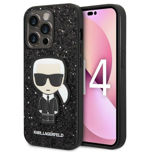 Kup Etui Karl Lagerfeld KLHCP14XGFKPK Apple iPhone 14 Pro Max hardcase černý/black Glitter Flakes Ikonik - KLD1064 - {ean13} - Sklep Home Screen