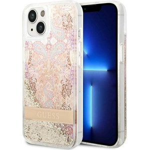 Etui Guess GUHCP14MLFLSD Apple iPhone 14 Plus / 15 Plus złoty/gold hardcase Paisley Liquid Glitter