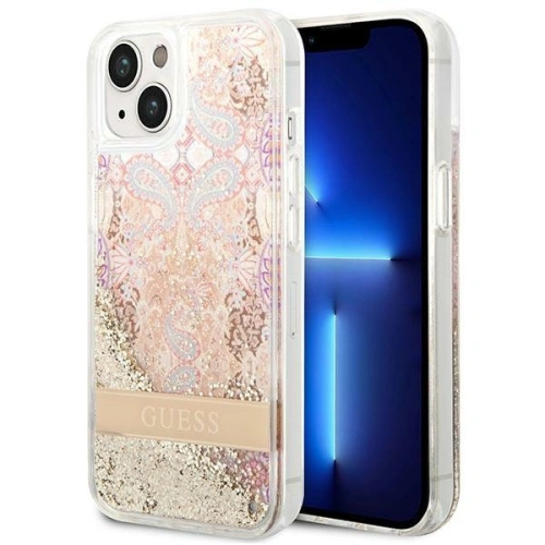 Kup Case Guess GUHCP14MLFLSD Apple iPhone 14 Plus / 15 Plus gold/hartschale Paisley Flüssigglitzer - GUE2000 - {ean13} - Sklep Home Screen