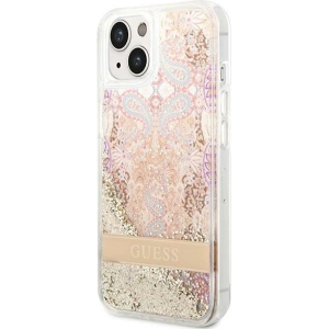 Etui Guess GUHCP14MLFLSD Apple iPhone 14 Plus / 15 Plus złoty/gold hardcase Paisley Liquid Glitter