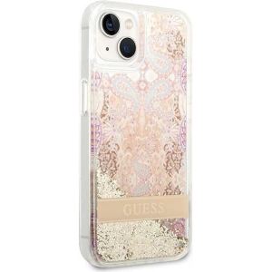 Etui Guess GUHCP14MLFLSD Apple iPhone 14 Plus / 15 Plus złoty/gold hardcase Paisley Liquid Glitter
