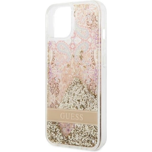 Etui Guess GUHCP14MLFLSD Apple iPhone 14 Plus / 15 Plus złoty/gold hardcase Paisley Liquid Glitter