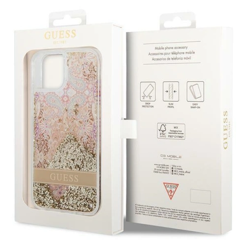 Kup Case Guess GUHCP14MLFLSD Apple iPhone 14 Plus / 15 Plus gold/hartschale Paisley Flüssigglitzer - GUE2000 - {ean13} - Sklep Home Screen