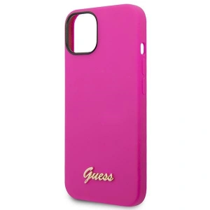Etui Guess GUHCP14MSLSMF Apple iPhone 14 Plus / 15 Plus fuksja/fuschia hard case Silicone Vintage Gold Logo