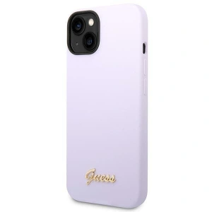 Etui Guess GUHCP14MSLSMU Apple iPhone 14 Plus / 15 Plus fioletowy/purple hard case Silicone Vintage Gold Logo