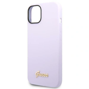 Etui Guess GUHCP14MSLSMU Apple iPhone 14 Plus / 15 Plus fioletowy/purple hard case Silicone Vintage Gold Logo