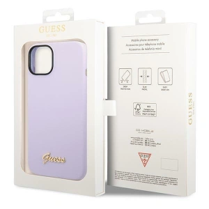 Etui Guess GUHCP14MSLSMU Apple iPhone 14 Plus / 15 Plus fioletowy/purple hard case Silicone Vintage Gold Logo