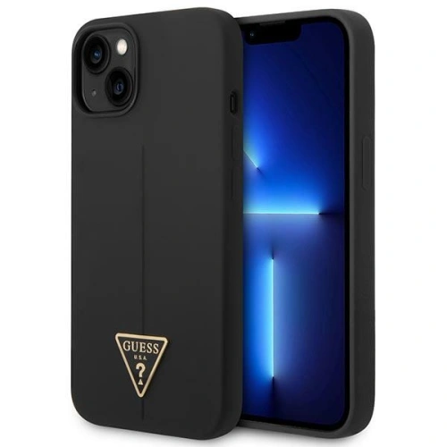 Buy Guess GUHCP14MSLTGK Apple iPhone 14 Plus / 15 Plus black hardcase Silicone Triangle - GUE2003 - {ean13} - Home Screen Store Europe