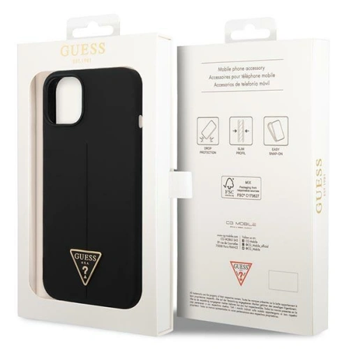 Buy Guess GUHCP14MSLTGK Apple iPhone 14 Plus / 15 Plus black hardcase Silicone Triangle - GUE2003 - {ean13} - Home Screen Store Europe