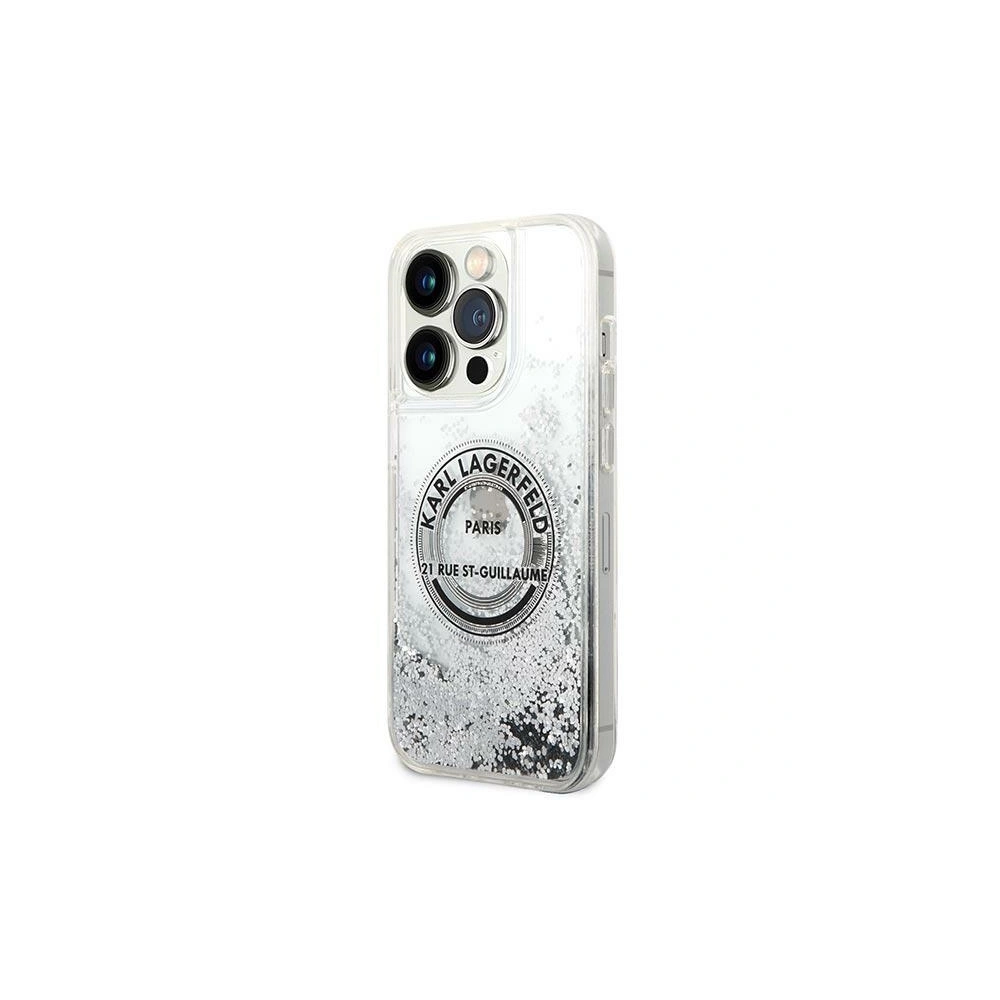 Etui Karl Lagerfeld KLHCP14XLCRSGRS Apple iPhone 14 Pro Max srebrny/silver hardcase Liquid Glitter RSG