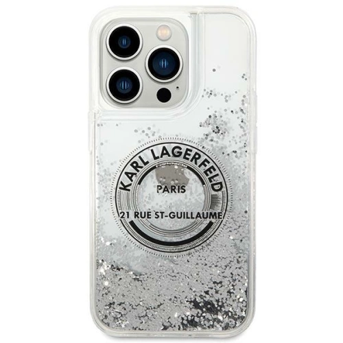 Kup Etui Karl Lagerfeld KLHCP14XLCRSGRS Apple iPhone 14 Pro Max srebrny/silver hardcase Liquid Glitter RSG - KLD1066 - {ean13} - Sklep Home Screen