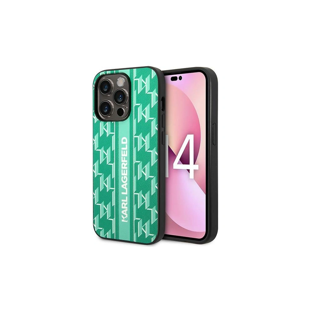 Etui Karl Lagerfeld KLHCP14XPGKLSKN Apple iPhone 14 Pro Max hardcase zielony/green Monogram Stripe