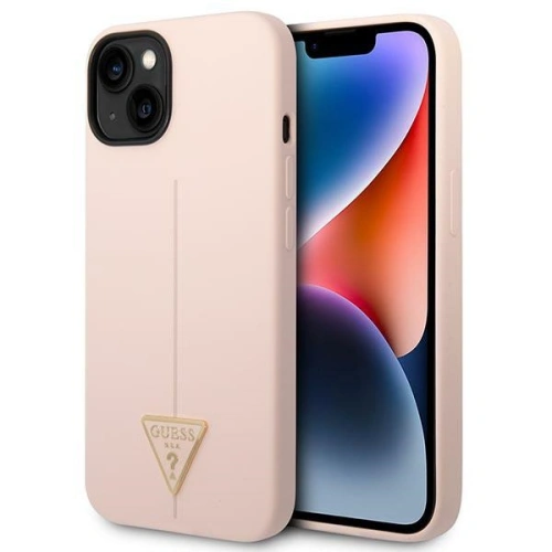 Buy Guess GUHCP14MSLTGP Apple iPhone 14 Plus / 15 Plus pink hardcase Silicone Triangle - GUE2004 - {ean13} - Home Screen Store Europe