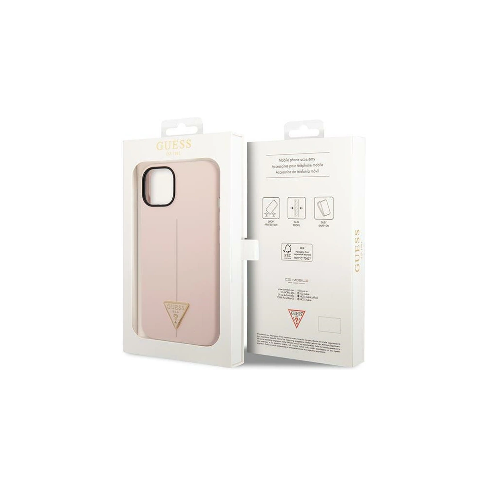 Etui Guess GUHCP14MSLTGP Apple iPhone 14 Plus / 15 Plus różowy/pink hardcase Silicone Triangle
