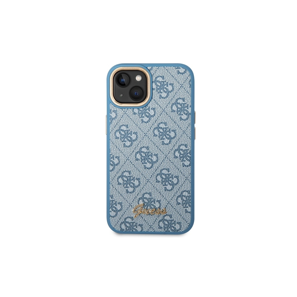 Etui Guess GUHCP14SHG4SHB Apple iPhone 14 niebieski/blue hard case 4G Vintage Gold Logo