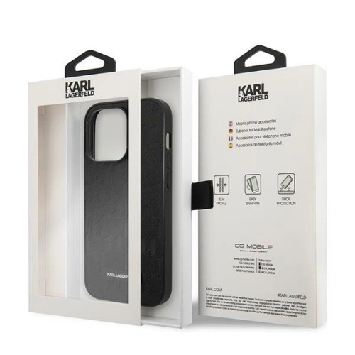 Kup Etui Karl Lagerfeld KLHCP14XSAKLHPK Apple iPhone 14 Pro Max hardcase negru/black Saffiano Mono Metal Logo - KLD1071 - {ean13} - Sklep Home Screen