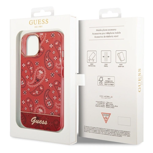 Kup Etui Guess GUHCP14SHGBNHR Apple iPhone 14 červené/red hardcase Bandana Paisley - GUE2009 - {ean13} - Sklep Home Screen