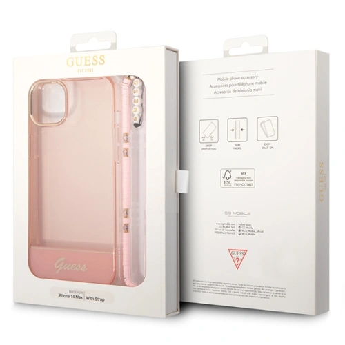 Kup Etui Guess GUHCP14SHGCOHP Apple iPhone 14 růžový/pink hardcase Translucent Pearl Strap - GUE2011 - {ean13} - Sklep Home Screen