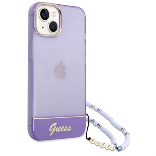Kup Case Guess GUHCP14SHGCOHU Apple iPhone 14 lila/purple Hardcase Translucent Pearl Strap - GUE2012 - {ean13} - Sklep Home Screen