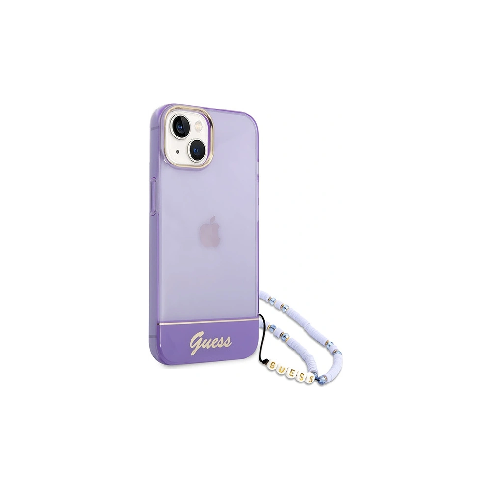 Etui Guess GUHCP14SHGCOHU Apple iPhone 14 fioletowy/purple hardcase Translucent Pearl Strap