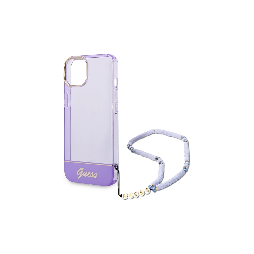 Etui Guess GUHCP14SHGCOHU Apple iPhone 14 fioletowy/purple hardcase Translucent Pearl Strap