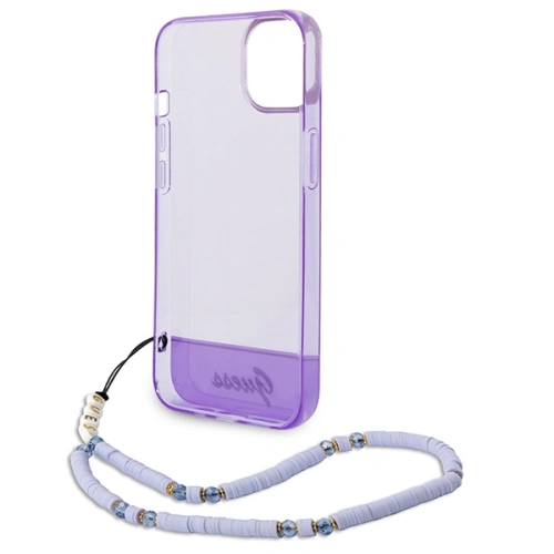 Buy Guess GUHCP14SHGCOHU Apple iPhone 14 purple hardcase Translucent Pearl Strap - GUE2012 - {ean13} - Home Screen Store Europe
