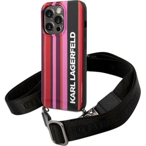 Case Karl Lagerfeld KLHCP14XSTSTP Apple iPhone 14 Pro Max Hardcase rosa/pink Color Stripes Strap