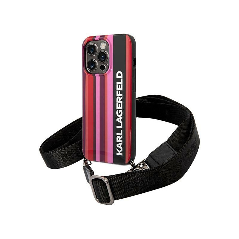 Kup Etui Karl Lagerfeld KLHCP14XSTSTP Apple iPhone 14 Pro Max hardcase różowy/pink Color Stripes Strap - 3666339094225 - KLD1072 - Homescreen.pl