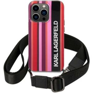 Karl Lagerfeld KLHCP14XSTSTP Apple iPhone 14 Pro Max hardcase pink Color Stripes Strap