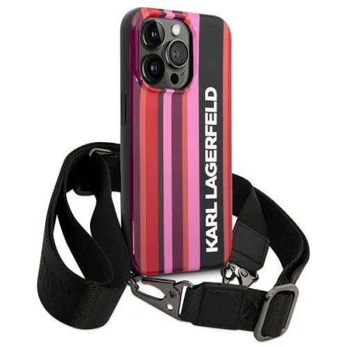Kup Etui Karl Lagerfeld KLHCP14XSTSTP Apple iPhone 14 Pro Max keménytok rózsaszín/pink Color Stripes Strap - KLD1072 - {ean13} - Sklep Home Screen