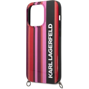 Case Karl Lagerfeld KLHCP14XSTSTP Apple iPhone 14 Pro Max Hardcase rosa/pink Color Stripes Strap