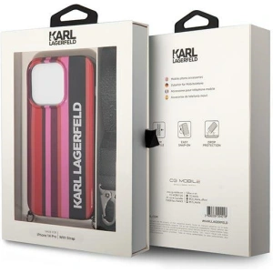 Etui Karl Lagerfeld KLHCP14XSTSTP Apple iPhone 14 Pro Max hardcase różowy/pink Color Stripes Strap