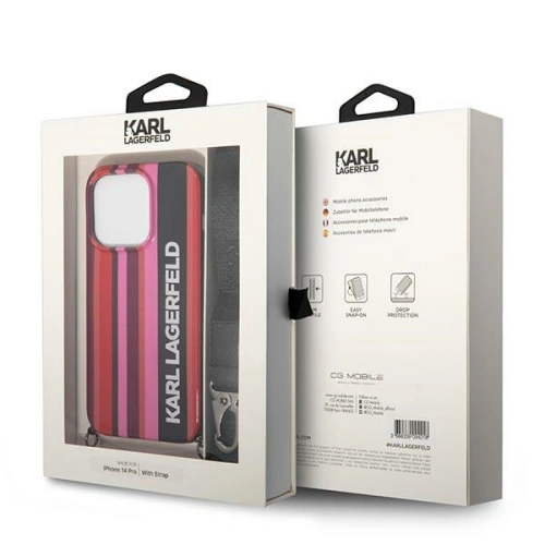 Kup Etui Karl Lagerfeld KLHCP14XSTSTP Apple iPhone 14 Pro Max keménytok rózsaszín/pink Color Stripes Strap - KLD1072 - {ean13} - Sklep Home Screen