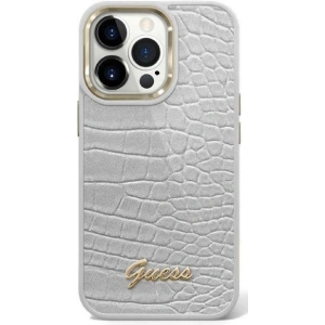Etui Guess GUHCP14MHGCRHS Apple iPhone 14 Plus / 15 Plus srebrny/silver hardcase Croco Collection