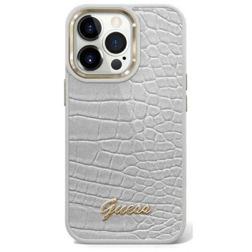 Buy Guess GUHCP14MHGCRHS Apple iPhone 14 Plus / 15 Plus silver hardcase Croco Collection - GUE1995 - {ean13} - Home Screen Store Europe