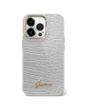 Guess GUHCP14MHGCRHS Apple iPhone 14 Plus / 15 Plus silver hardcase Croco Collection