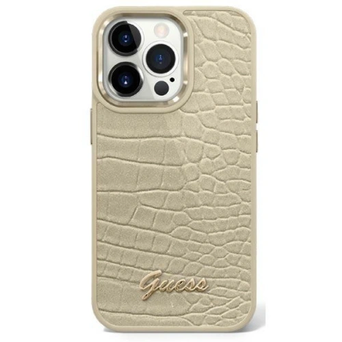 Buy Guess GUHCP14MHGCRHD Apple iPhone 14 Plus / 15 Plus gold hardcase Croco Collection - GUE1994 - {ean13} - Home Screen Store Europe