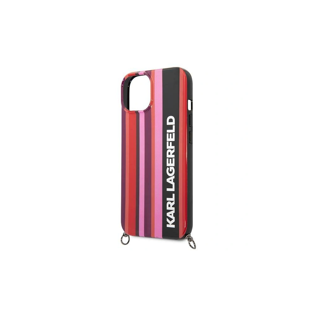 Etui Karl Lagerfeld KLHCP14SSTSTP Apple iPhone 14 hardcase różowy/pink Color Stripes Strap
