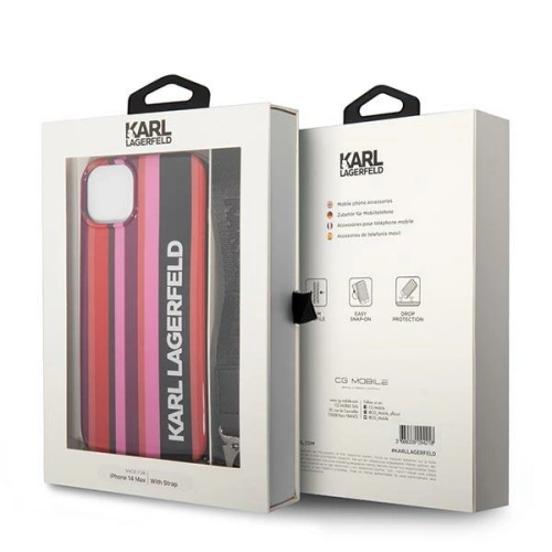 Kup Case Karl Lagerfeld KLHCP14SSTSTP Apple iPhone 14 Hardcase rosa/pink Color Stripes Strap - KLD1058 - {ean13} - Sklep Home Screen