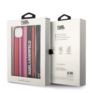 Etui Karl Lagerfeld KLHCP14MSTSTP Apple iPhone 14 Plus / 15 Plus hardcase różowy/pink Color Stripes Strap