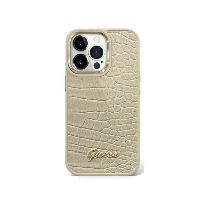 Kup Etui Guess GUHCP14LHGCRHD Apple iPhone 14 Pro złoty/gold hardcase Croco Collection - 3666339083021 - GUE1968 - Homescreen.pl