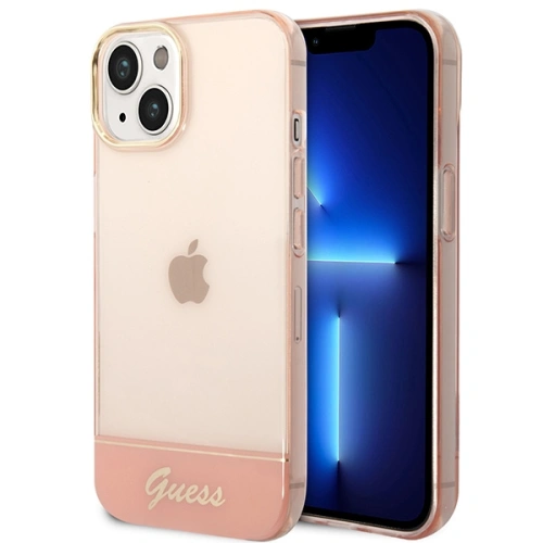 Buy Guess GUHCP14SHGCOP Apple iPhone 14 pink hardcase Translucent - GUE2014 - {ean13} - Home Screen Store Europe