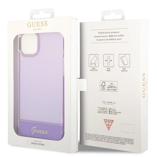 Buy Guess GUHCP14SHGCOU Apple iPhone 14 purple hardcase Translucent - GUE2015 - {ean13} - Home Screen Store Europe