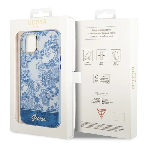 Kup Etui Guess GUHCP14SHGPLHB Apple iPhone 14 kék/hardcase Porcelain Collection - GUE2017 - {ean13} - Sklep Home Screen