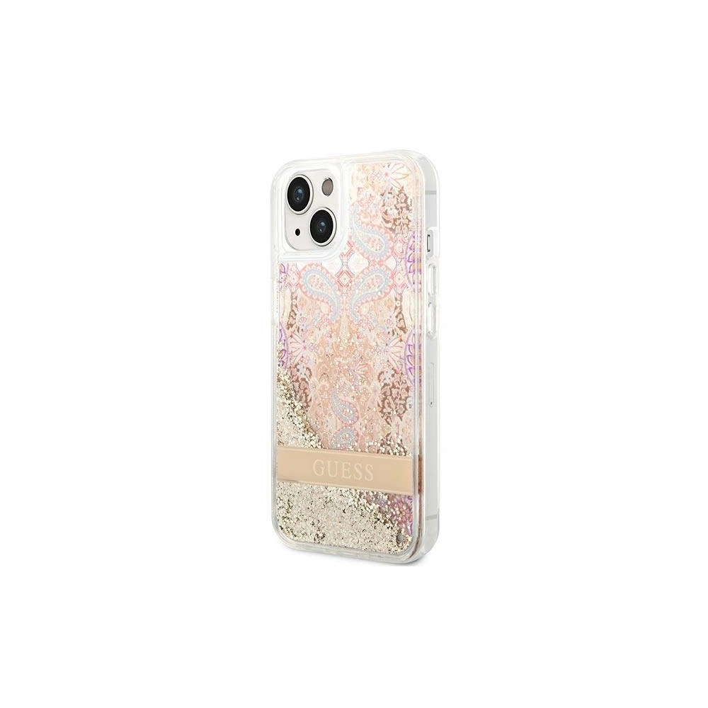 Etui Guess GUHCP14SLFLSD Apple iPhone 14 złoty/gold hardcase Paisley Liquid Glitter