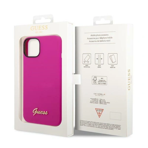 Kup Etui Guess GUHCP14SSLSMF Apple iPhone 14 fuchsie/fuchsie tvrdý obal Silikon Vintage Gold Logo - GUE2020 - {ean13} - Sklep Home Screen