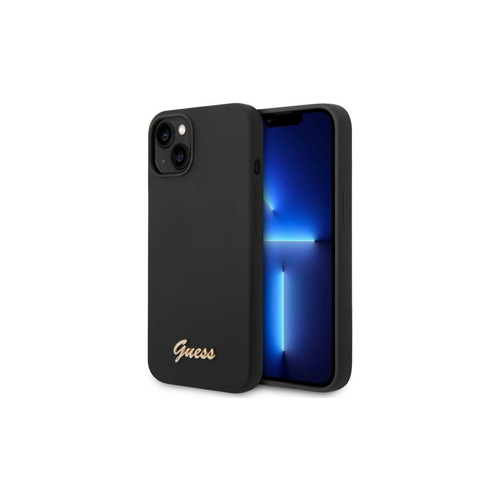Etui Guess GUHCP14SSLSMK Apple iPhone 14 czarny/black hard case Silicone Vintage Gold Logo